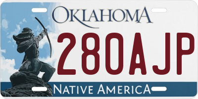 OK license plate 280AJP