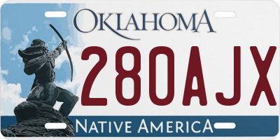 OK license plate 280AJX