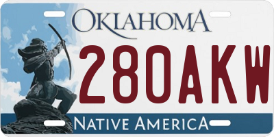 OK license plate 280AKW