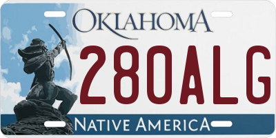 OK license plate 280ALG
