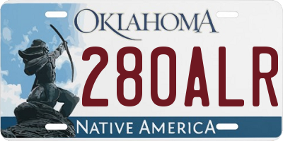 OK license plate 280ALR