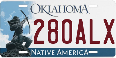 OK license plate 280ALX