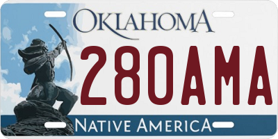 OK license plate 280AMA