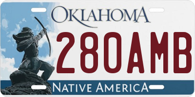 OK license plate 280AMB