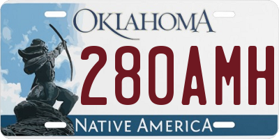 OK license plate 280AMH