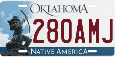OK license plate 280AMJ