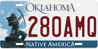 OK license plate 280AMQ