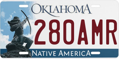 OK license plate 280AMR