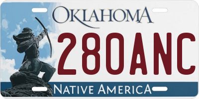 OK license plate 280ANC