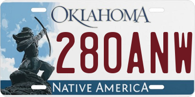 OK license plate 280ANW