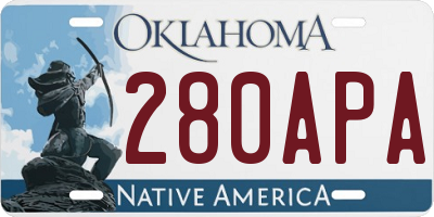 OK license plate 280APA
