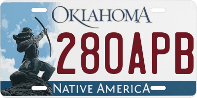 OK license plate 280APB