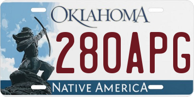 OK license plate 280APG