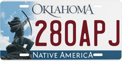 OK license plate 280APJ