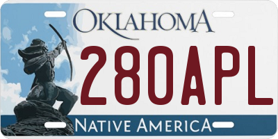 OK license plate 280APL