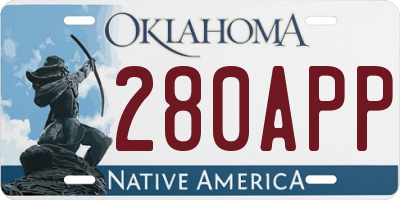 OK license plate 280APP