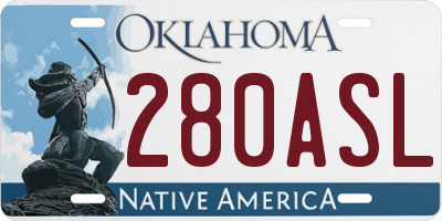 OK license plate 280ASL