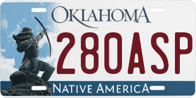 OK license plate 280ASP
