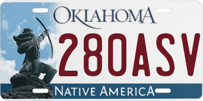 OK license plate 280ASV