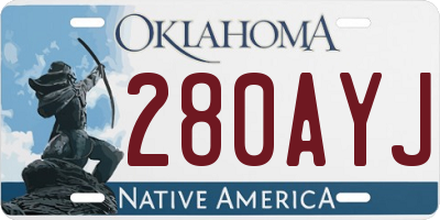 OK license plate 280AYJ