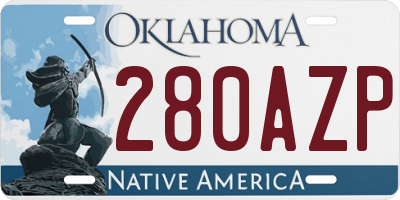 OK license plate 280AZP