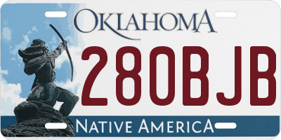 OK license plate 280BJB