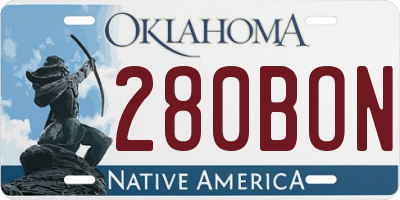 OK license plate 280BON