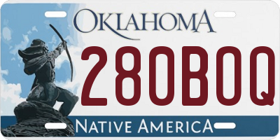 OK license plate 280BOQ