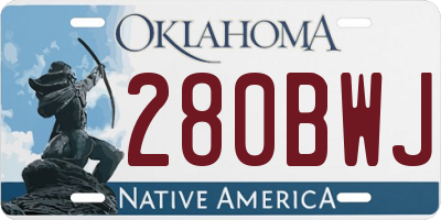 OK license plate 280BWJ