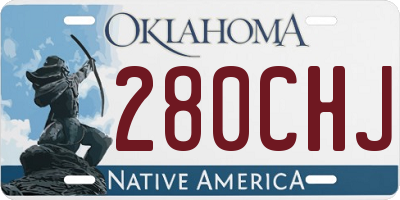 OK license plate 280CHJ