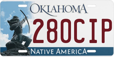 OK license plate 280CIP