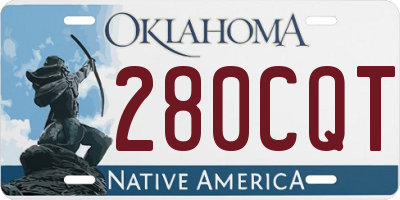 OK license plate 280CQT