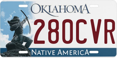 OK license plate 280CVR