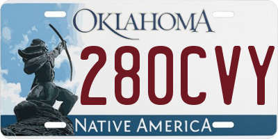 OK license plate 280CVY
