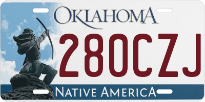 OK license plate 280CZJ