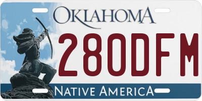 OK license plate 280DFM