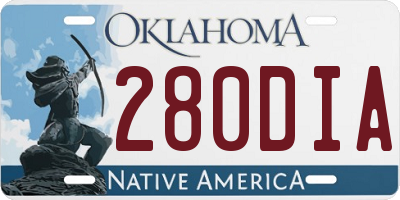 OK license plate 280DIA