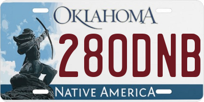 OK license plate 280DNB