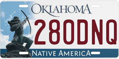 OK license plate 280DNQ