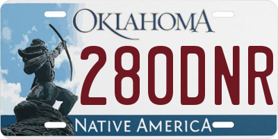 OK license plate 280DNR