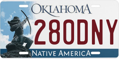 OK license plate 280DNY