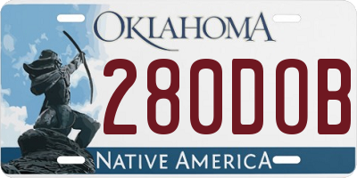 OK license plate 280DOB