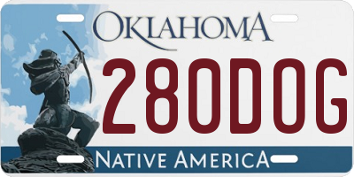 OK license plate 280DOG