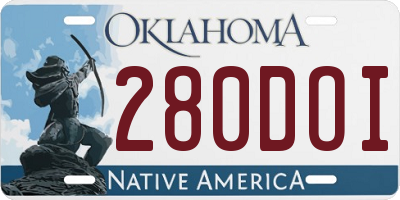 OK license plate 280DOI