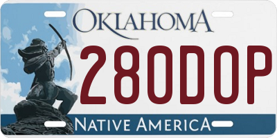 OK license plate 280DOP