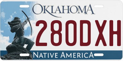 OK license plate 280DXH