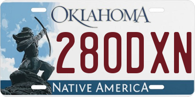 OK license plate 280DXN