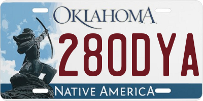 OK license plate 280DYA