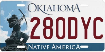 OK license plate 280DYC