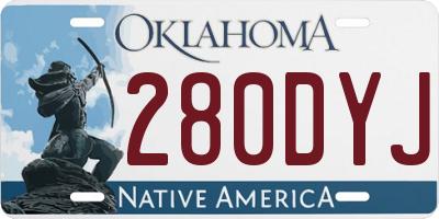 OK license plate 280DYJ